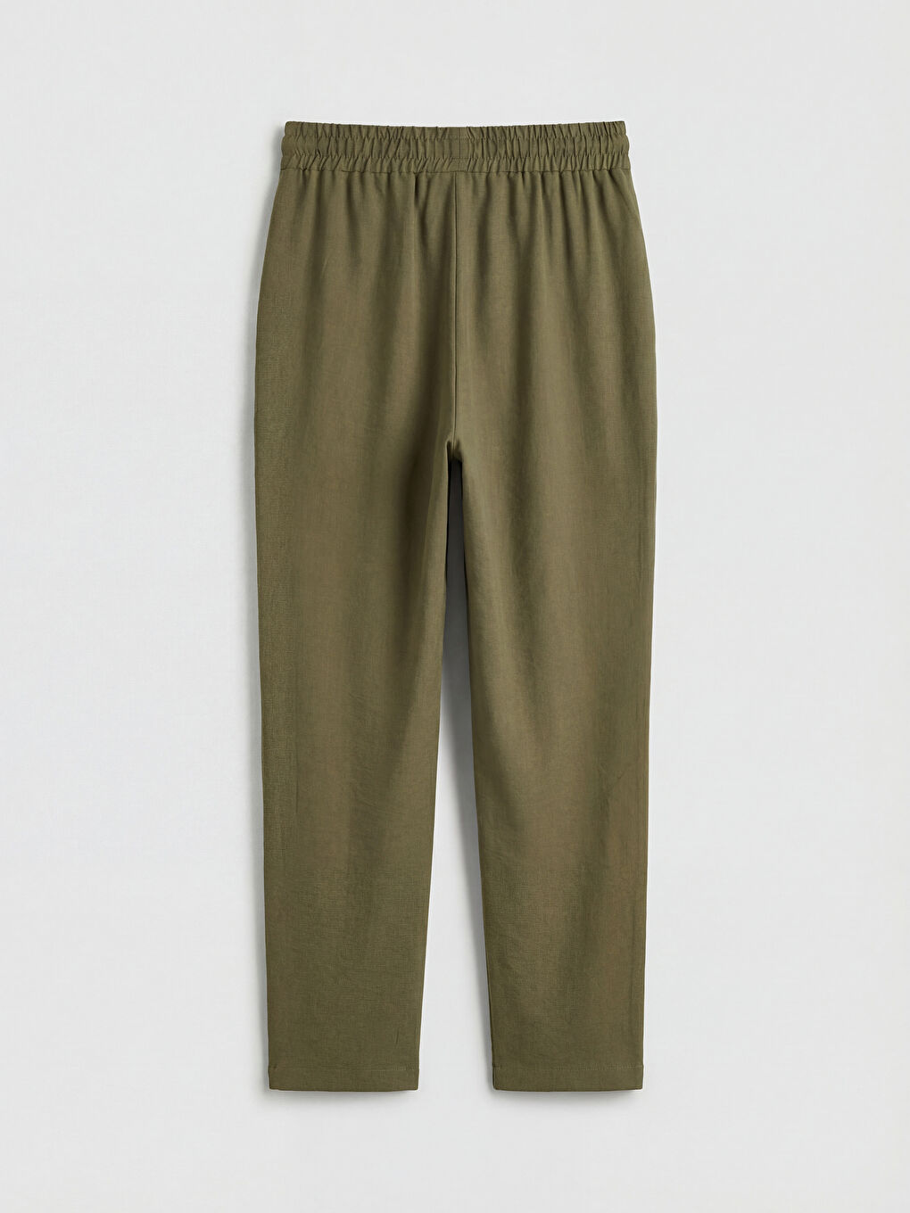 Haki Beli Lastikli Havuç Kesim Kadın Pantolon-1