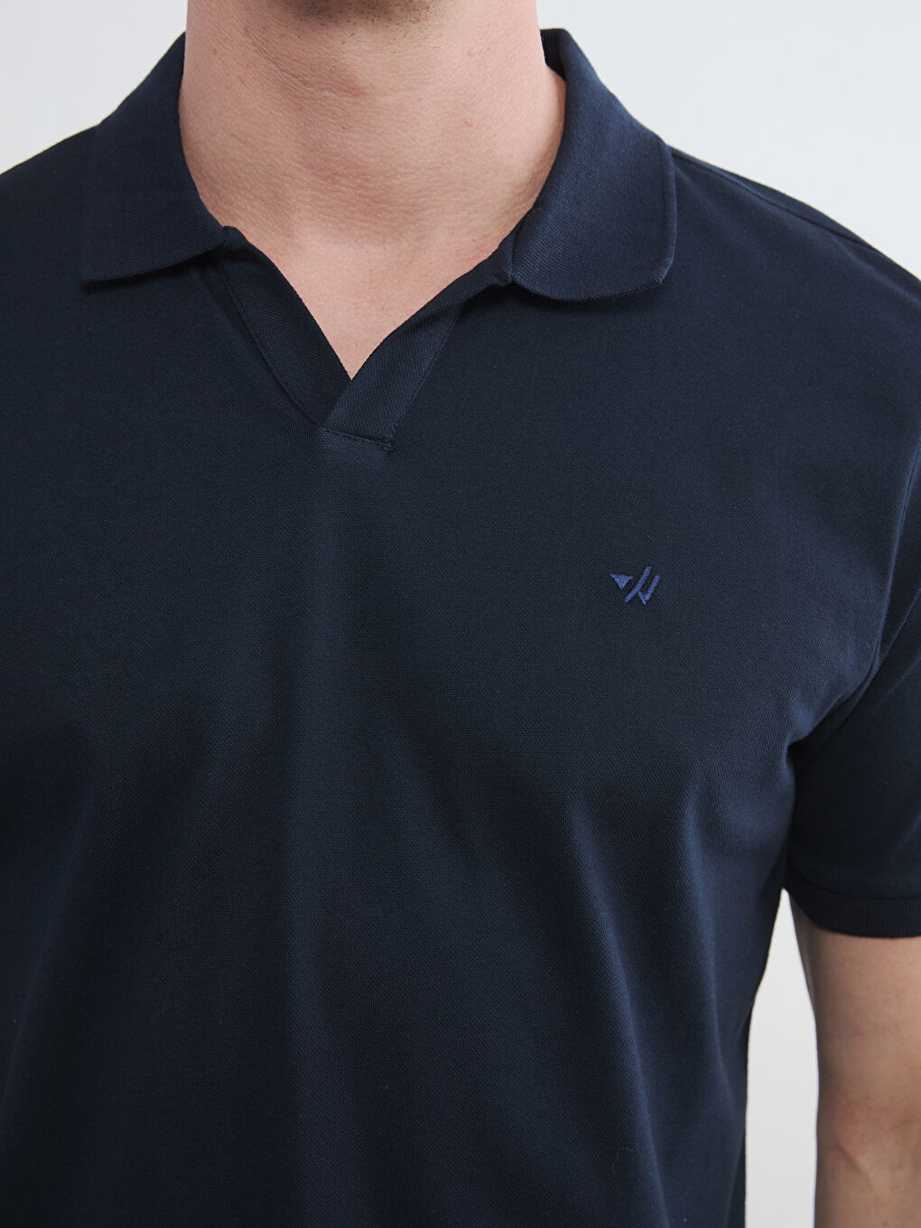 Lacivert Polo Yaka Pike Erkek Tişört-2