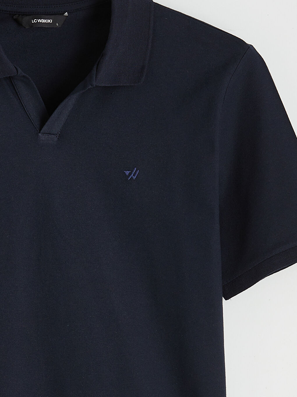 Lacivert Polo Yaka Pike Erkek Tişört-1