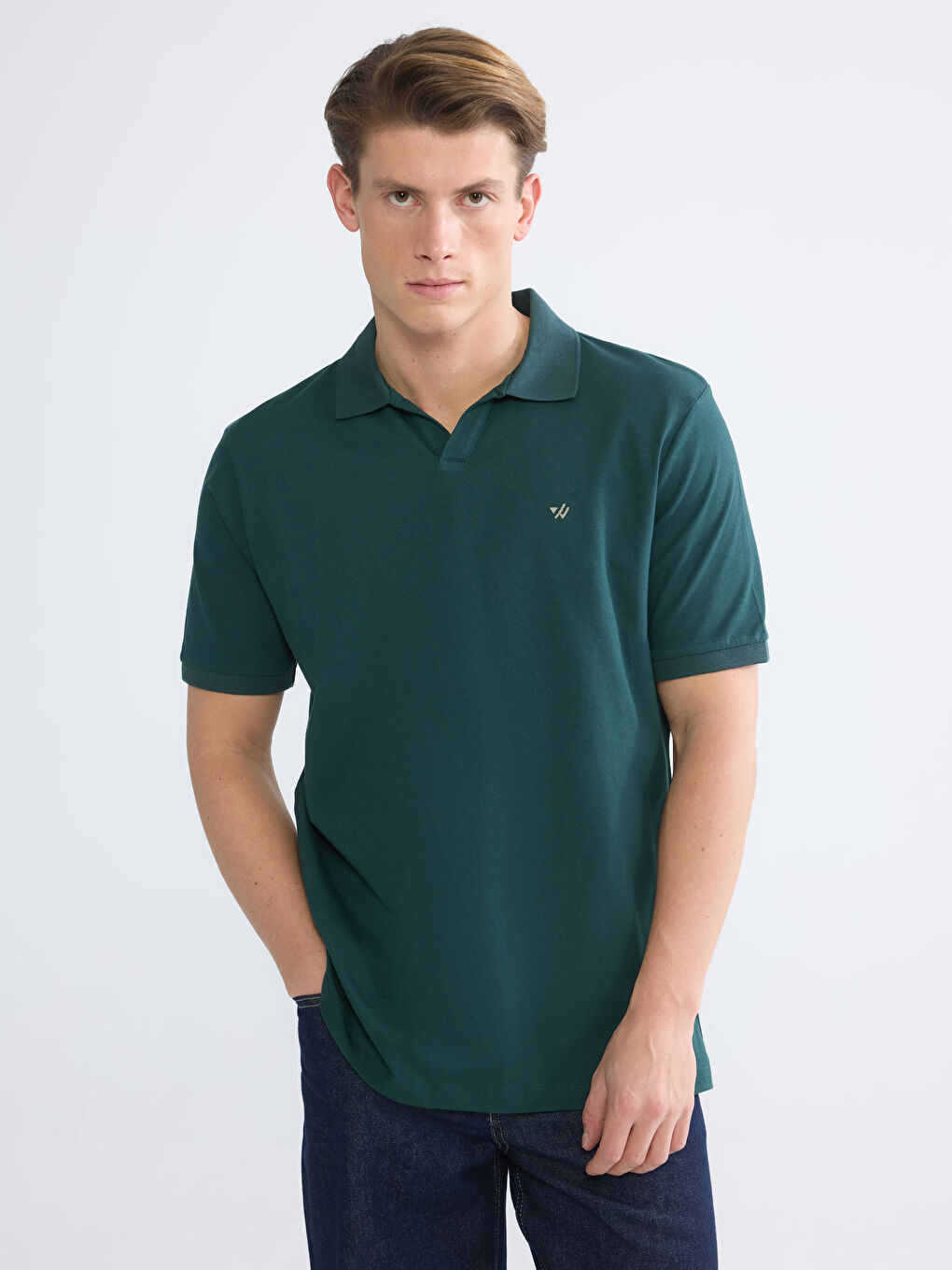 Yeşil Polo Yaka Pike Erkek Tişört