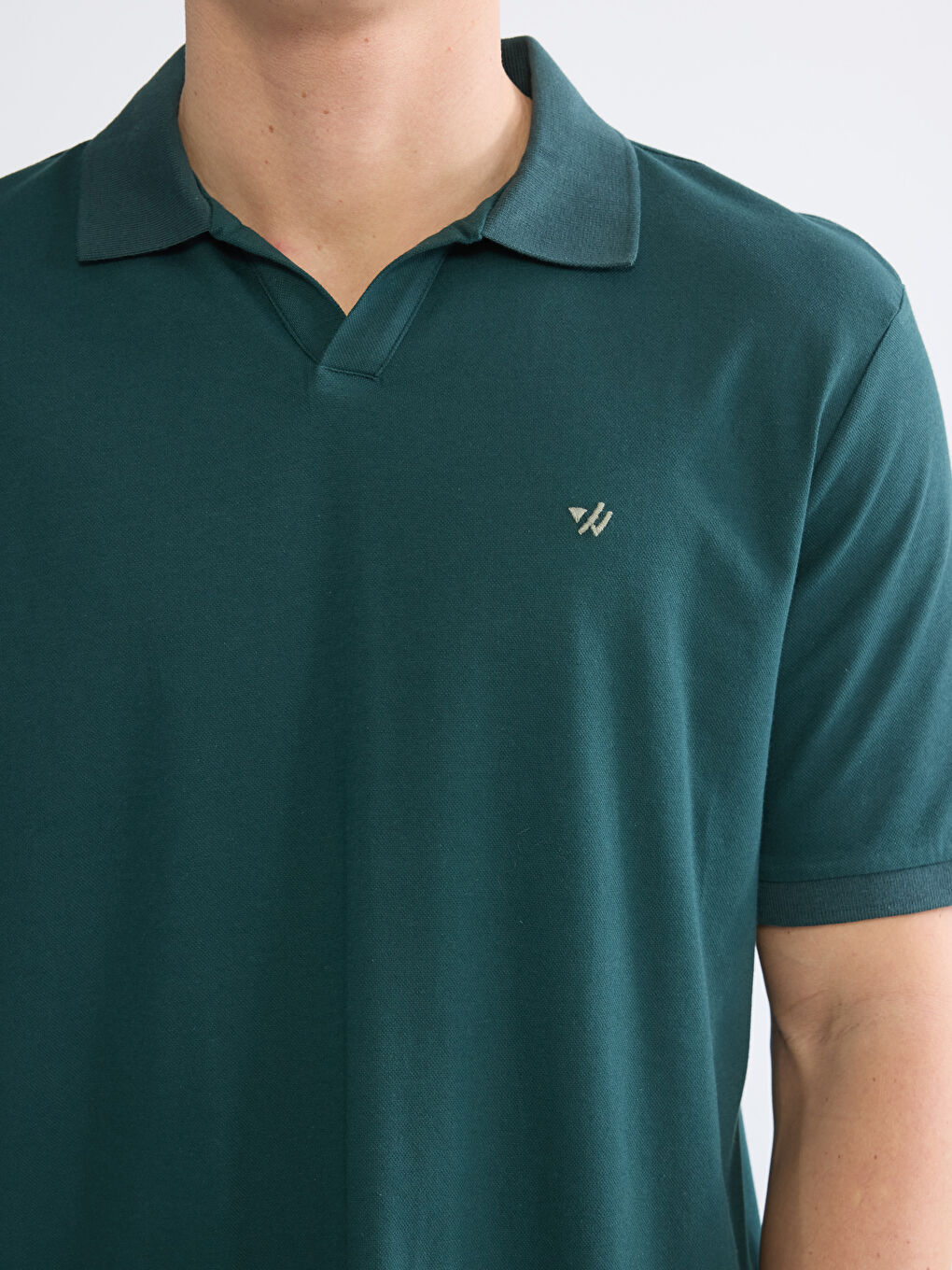 Yeşil Polo Yaka Pike Erkek Tişört-2