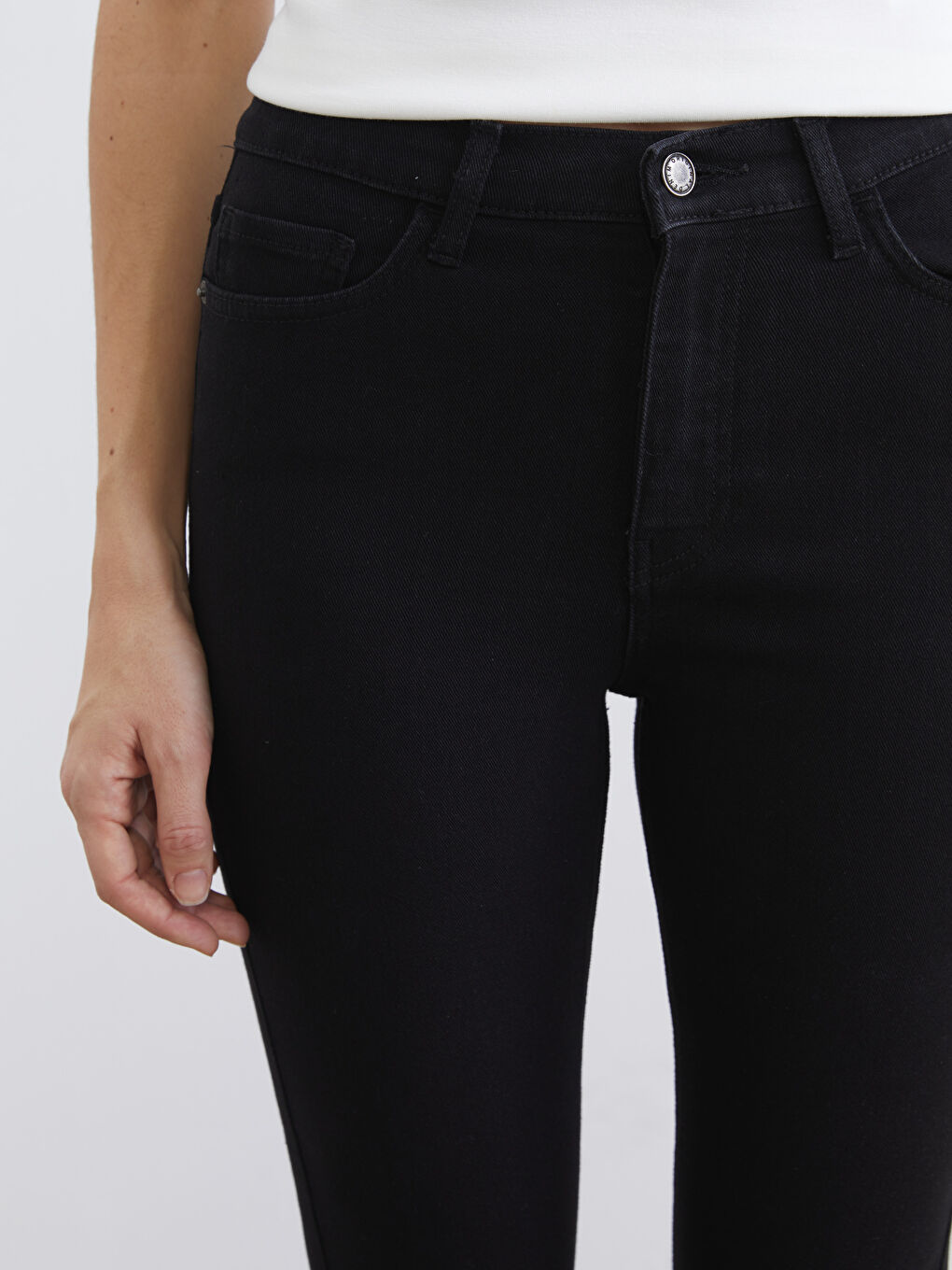 Siyah Flare Kadın Jean Pantolon-2