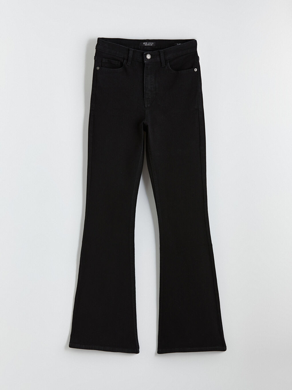 Siyah Flare Kadın Jean Pantolon-4