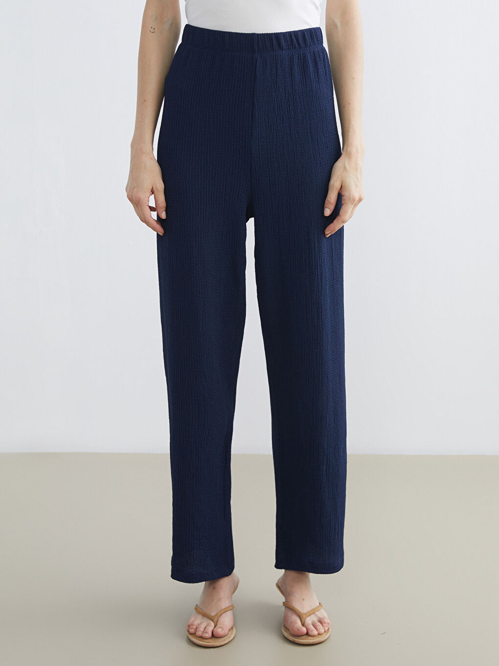 بنطلون للسيدات بخصر مرن ومُحبحب-1