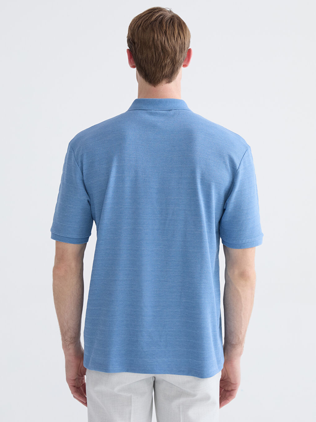 Mavi Polo Yaka Erkek Tişört-3