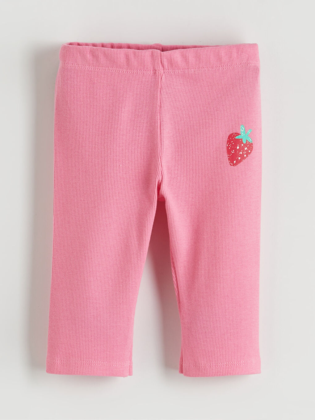 Pembe Çiçek Baskılı Kız Çocuk Tayt