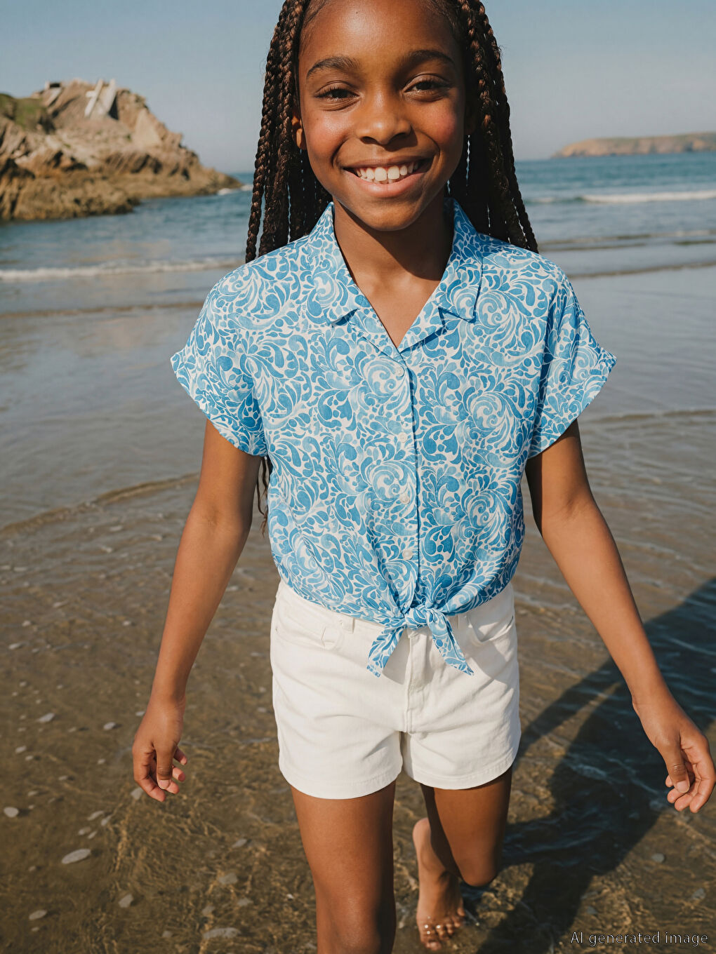 Patterned Girls' Shirt-1