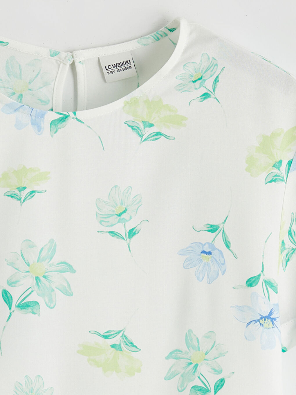 Crew Neck Floral Girls' Blouse-1