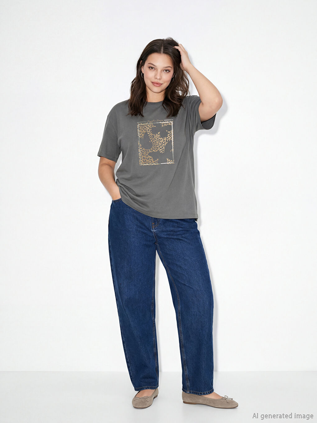 Crew Neck Printed Women's T-Shirt-1