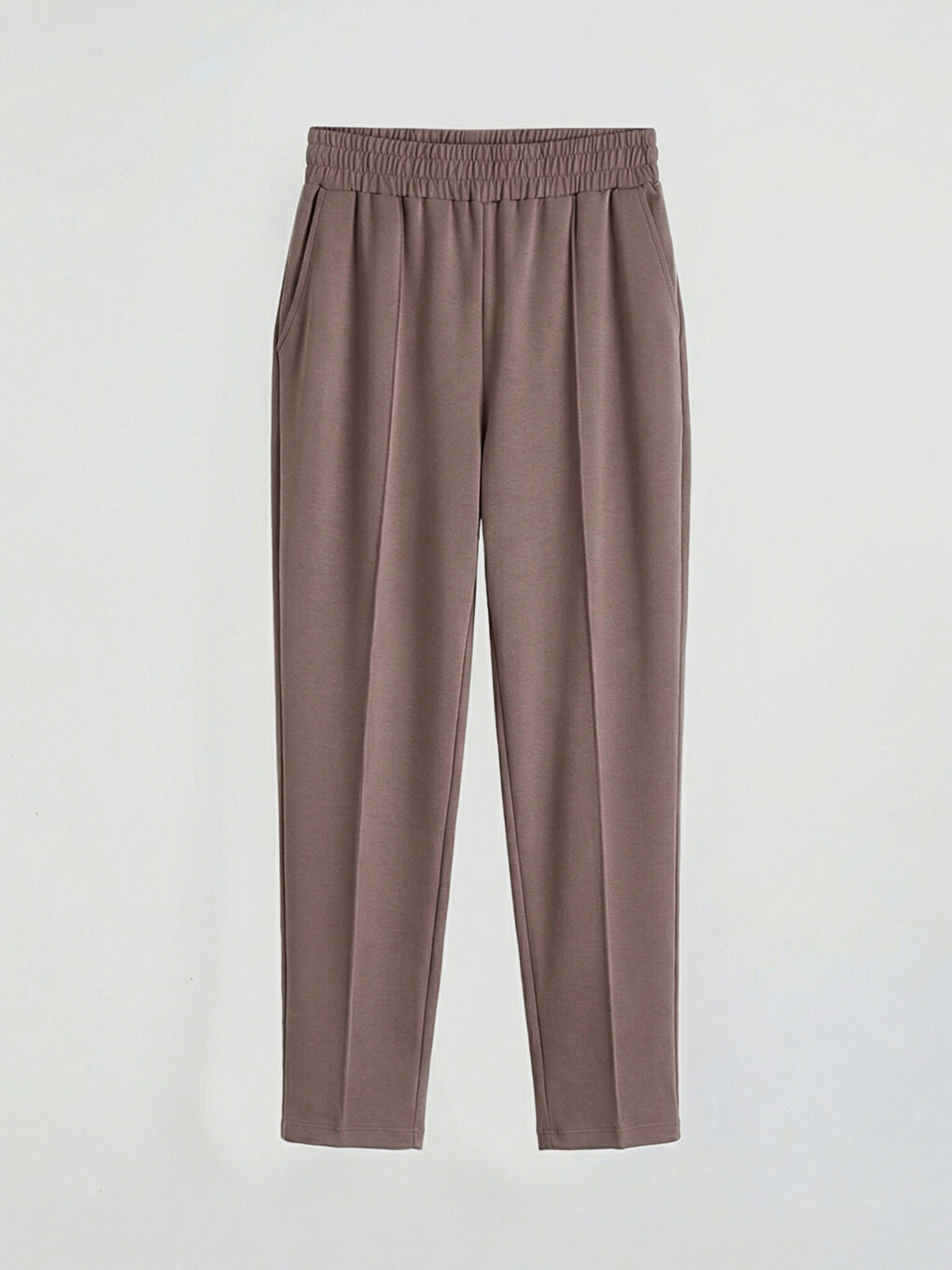 Kahverengi Beli Lastikli Kadın Eşofman Altı-4