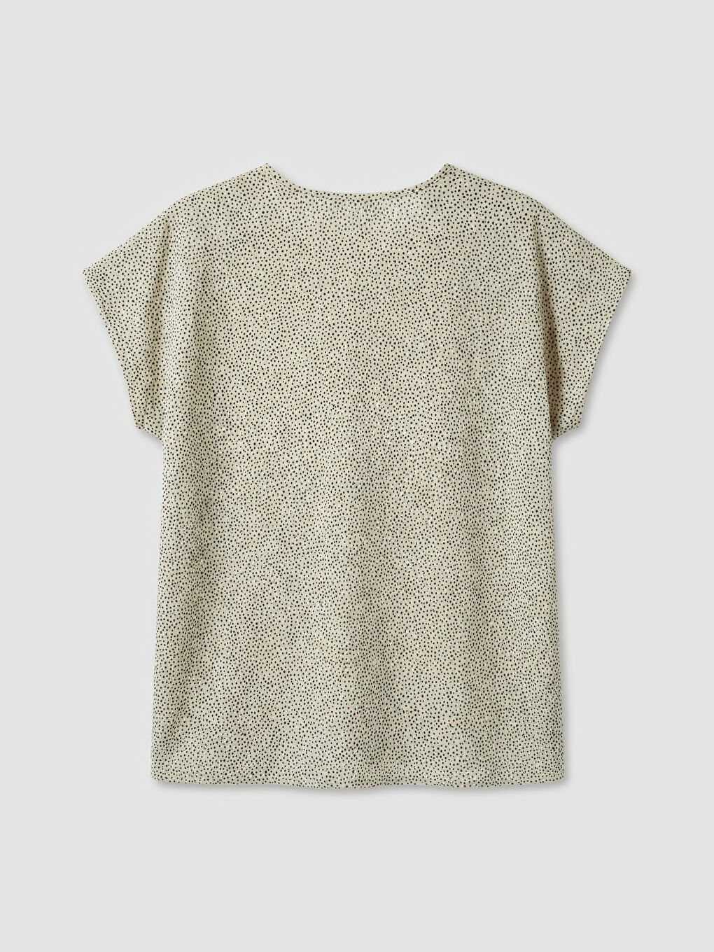 Kahverengi V Yaka Desenli Kadın Tişört-5