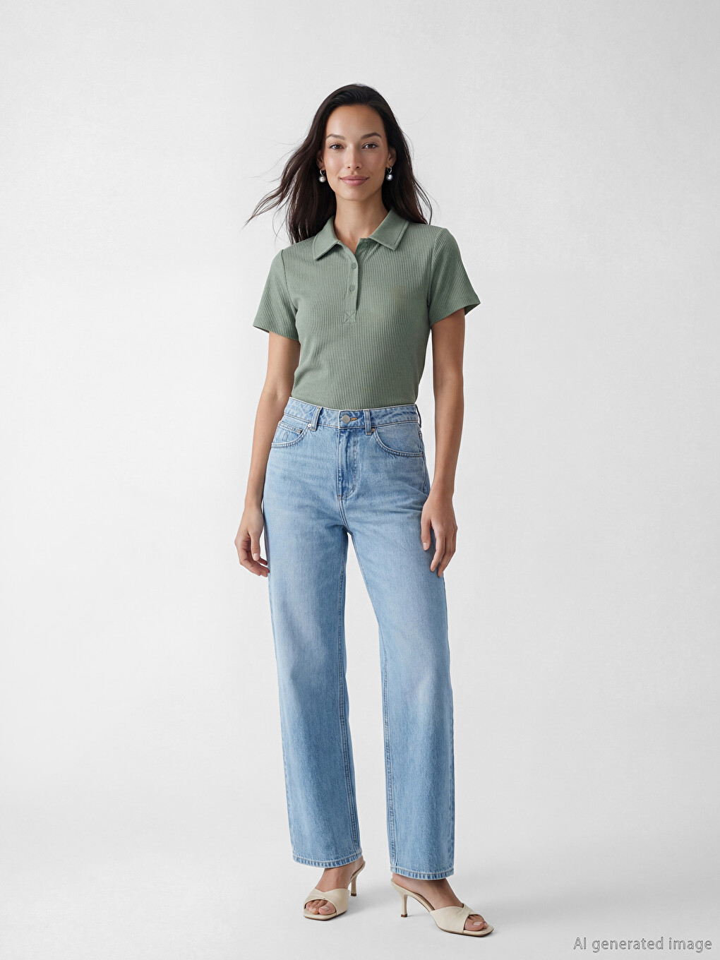 Polo Collar Women's T-shirt-1