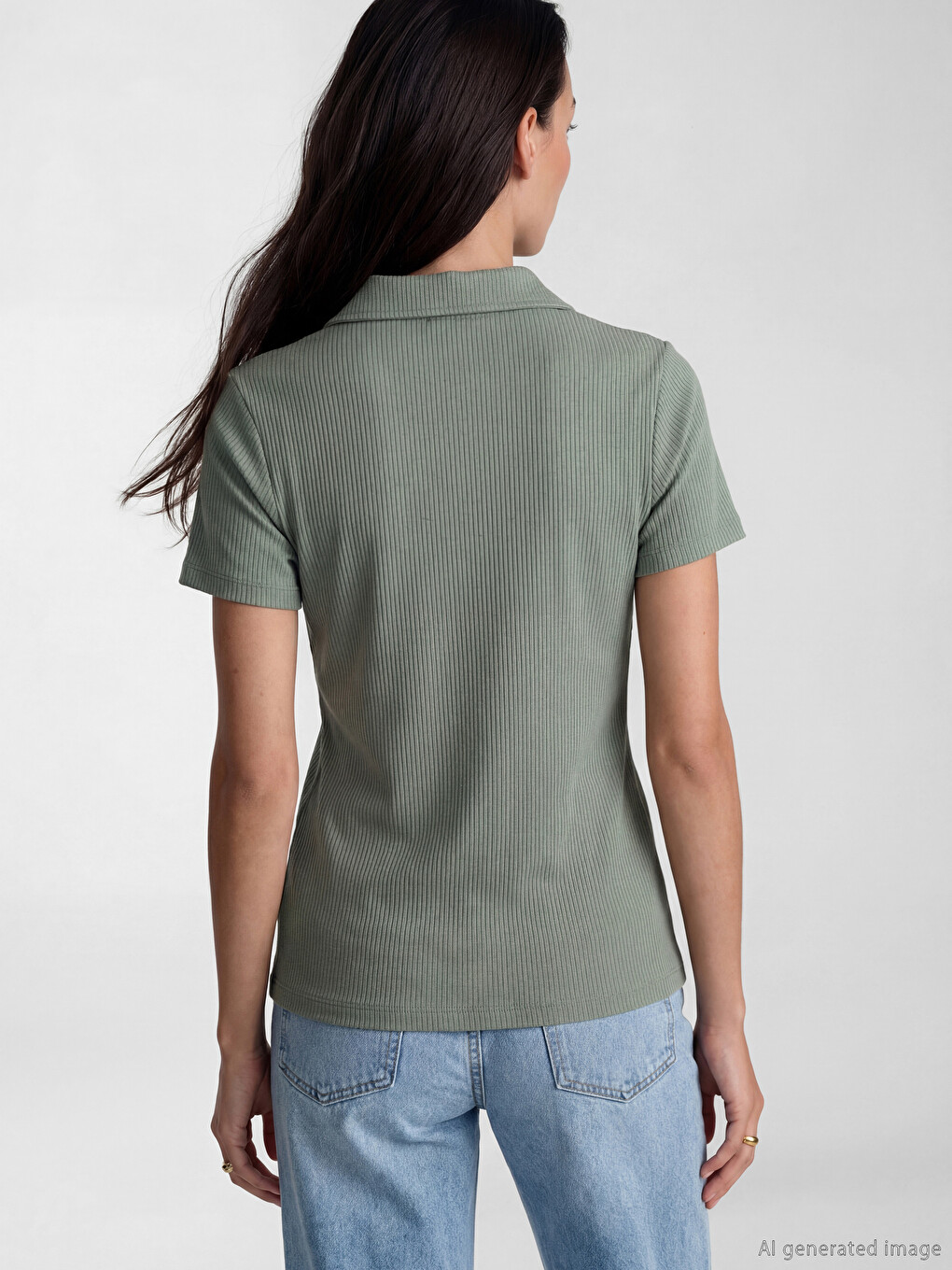 Polo Collar Women's T-shirt-2