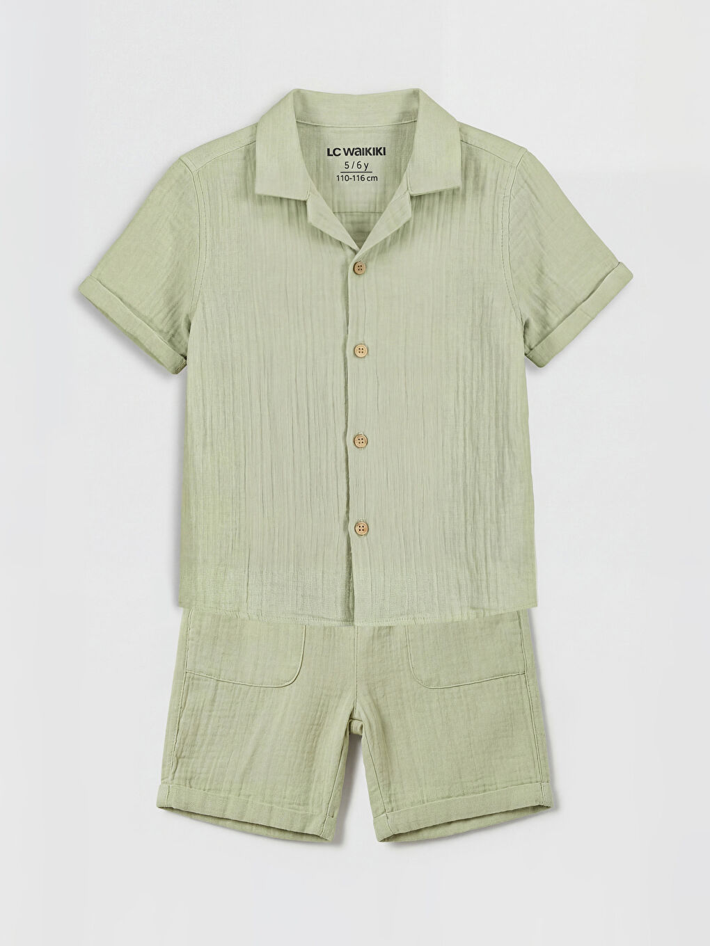 Yeşil Erkek Çocuk Gömlek ve Şort