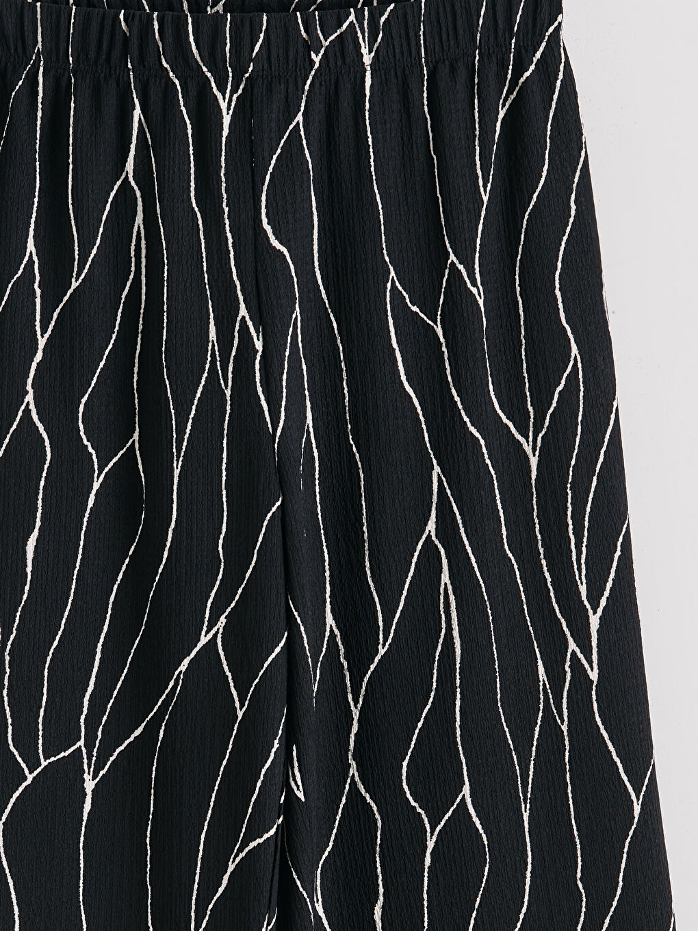 Elasticated Waist Patterned Women's Trousers-5