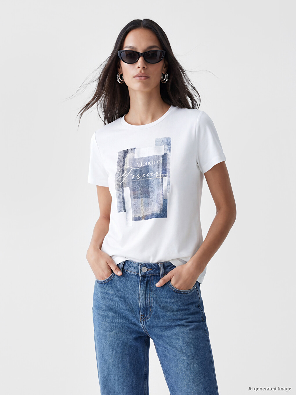 Crew Neck Printed Women's T-Shirt