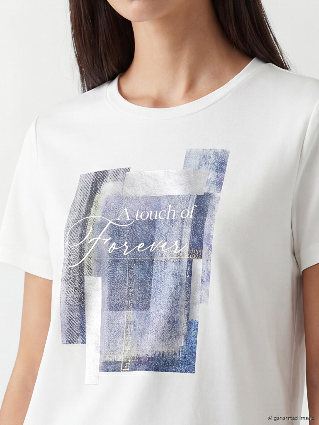 Crew Neck Printed Women's T-Shirt-2