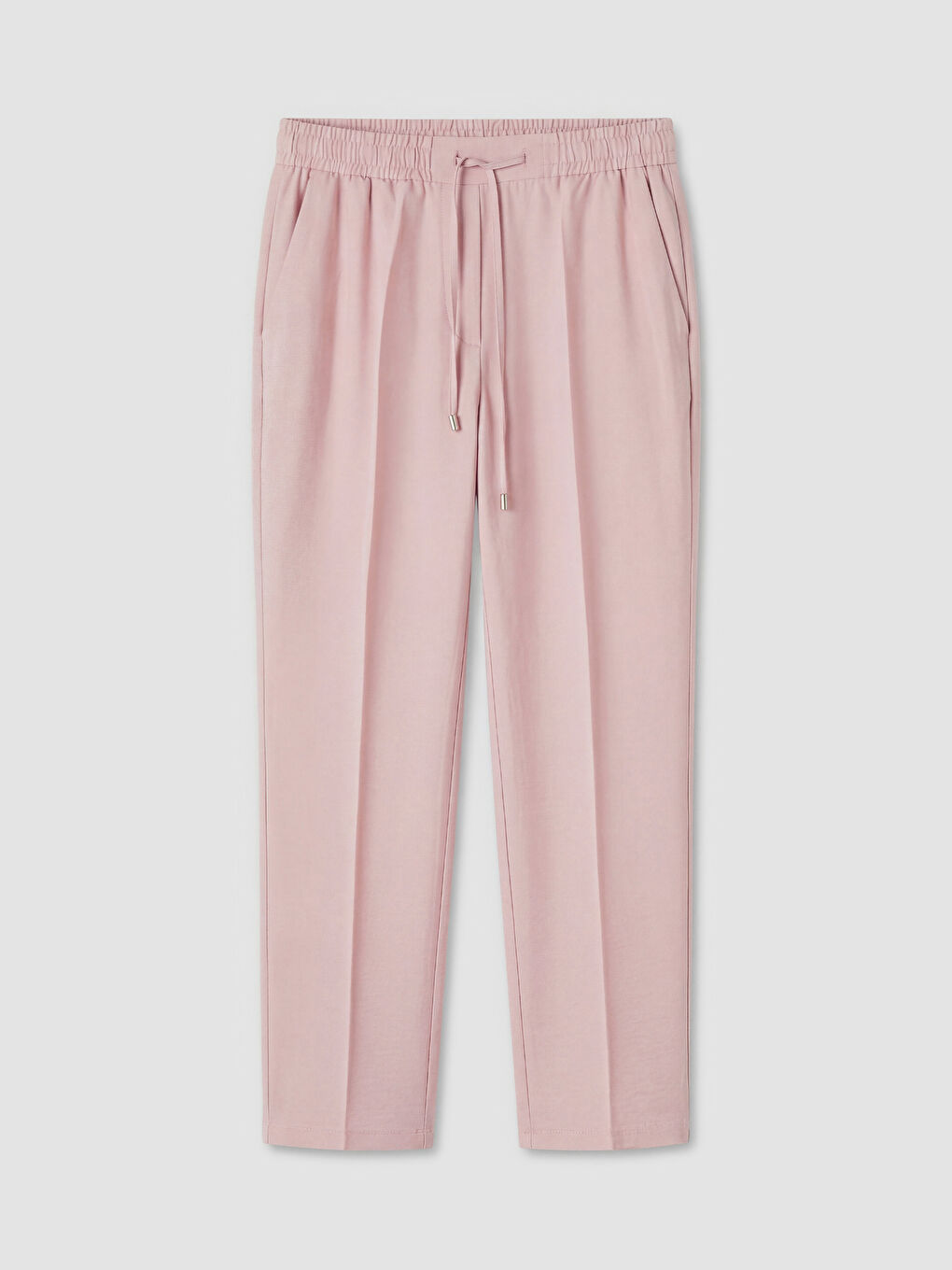 Pembe Beli Lastikli Havuç Kesim Kadın Pantolon