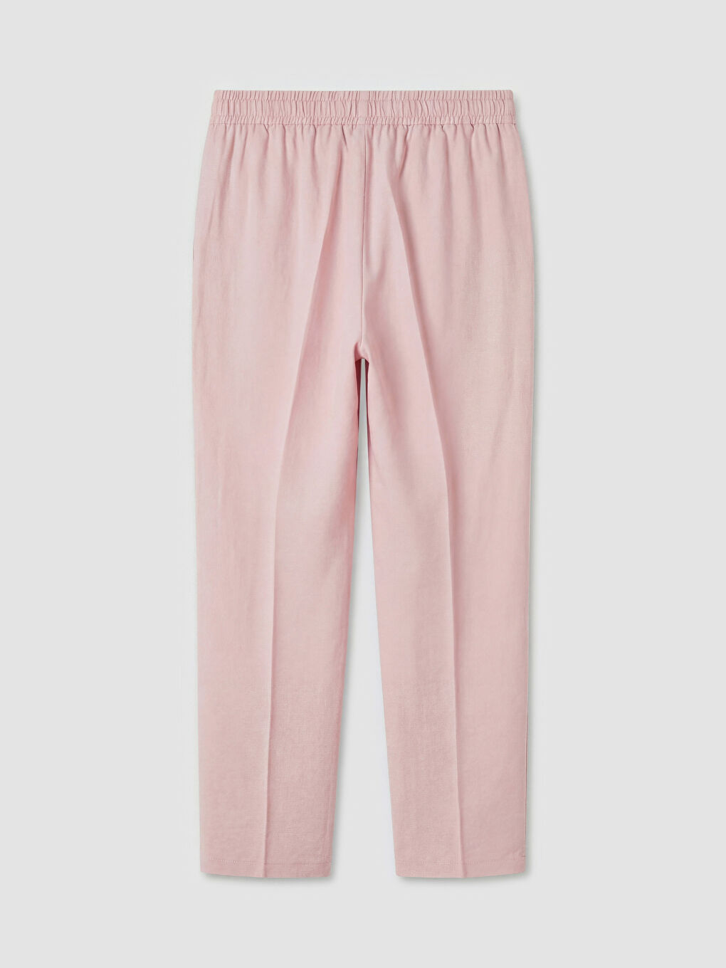 Pembe Beli Lastikli Havuç Kesim Kadın Pantolon-1