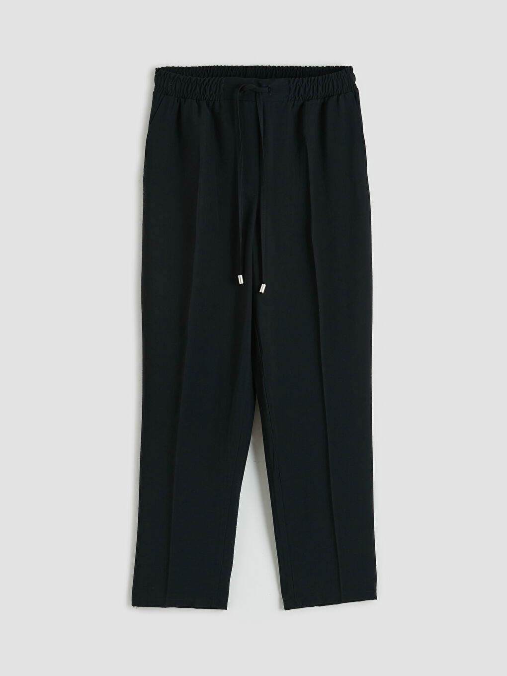 Siyah Beli Lastikli Havuç Kesim Kadın Pantolon-4