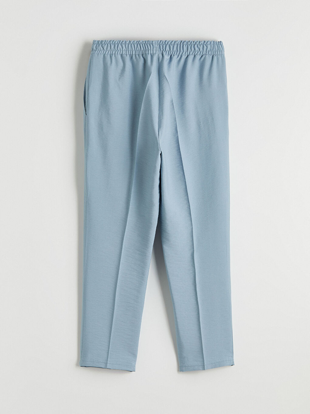 Mavi Beli Lastikli Havuç Kesim Kadın Pantolon-6