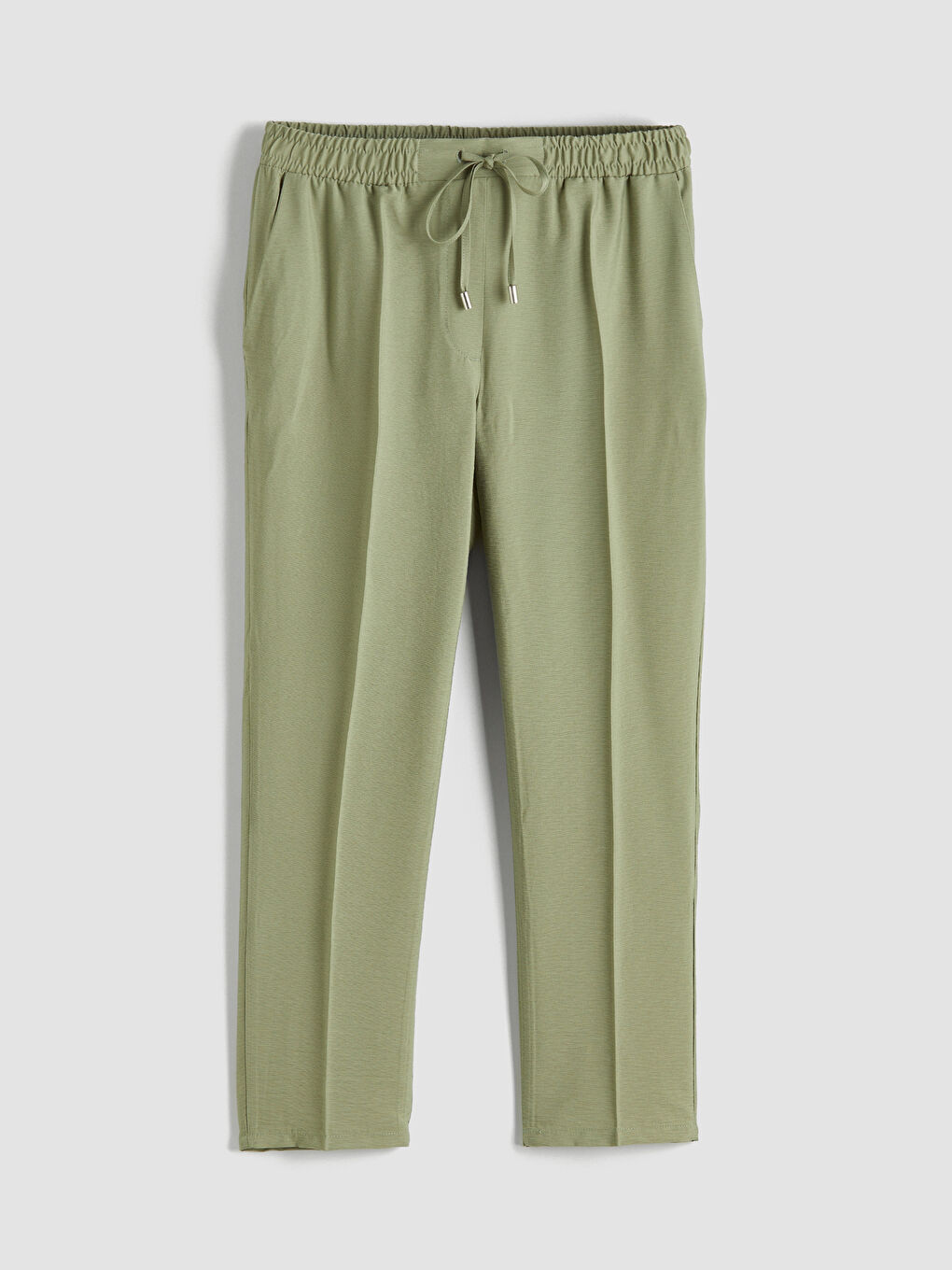 Elastic Waist Carrot Fit Women's Trousers-4