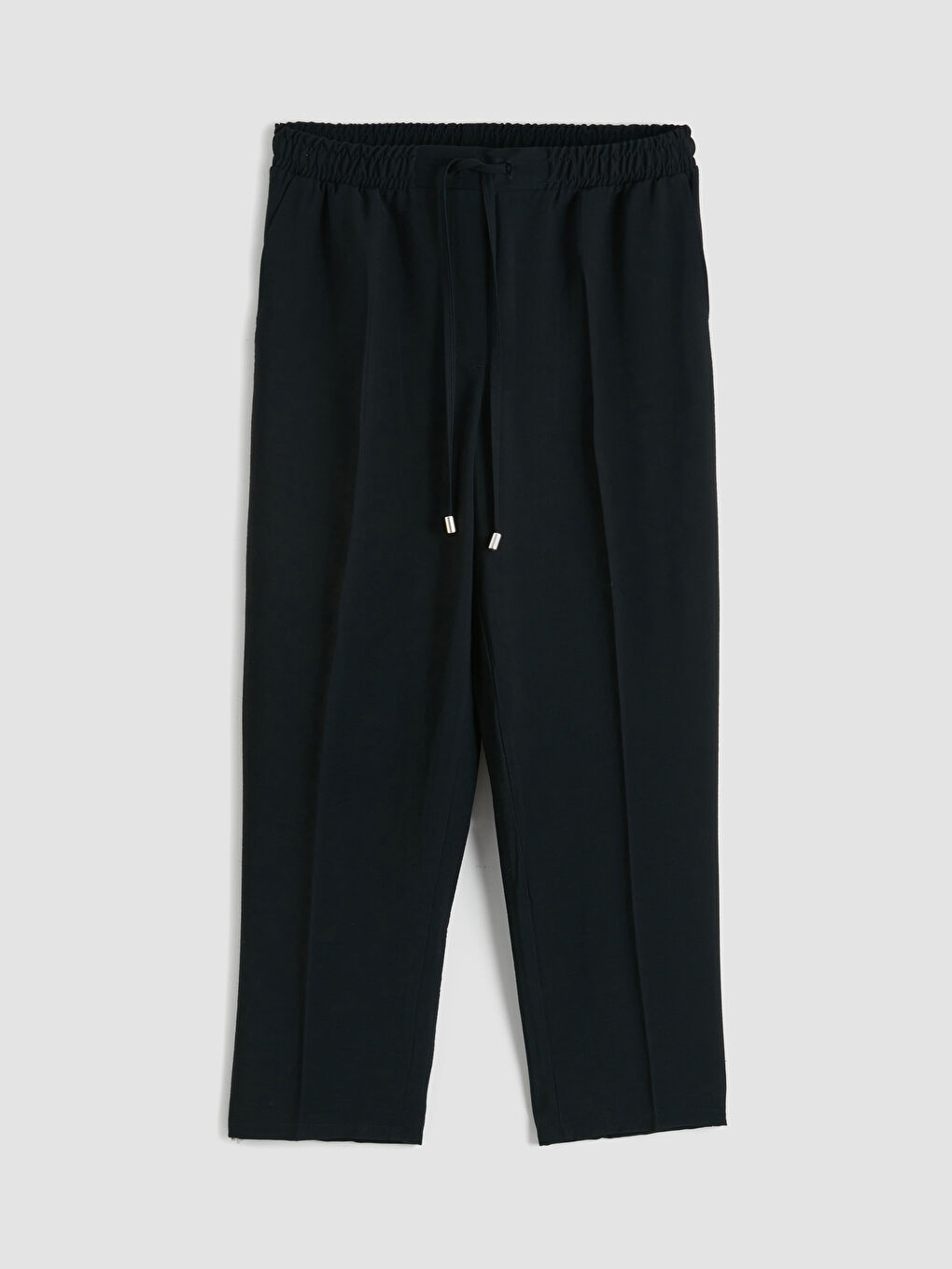 Siyah Beli Lastikli Havuç Kesim Kadın Pantolon-4