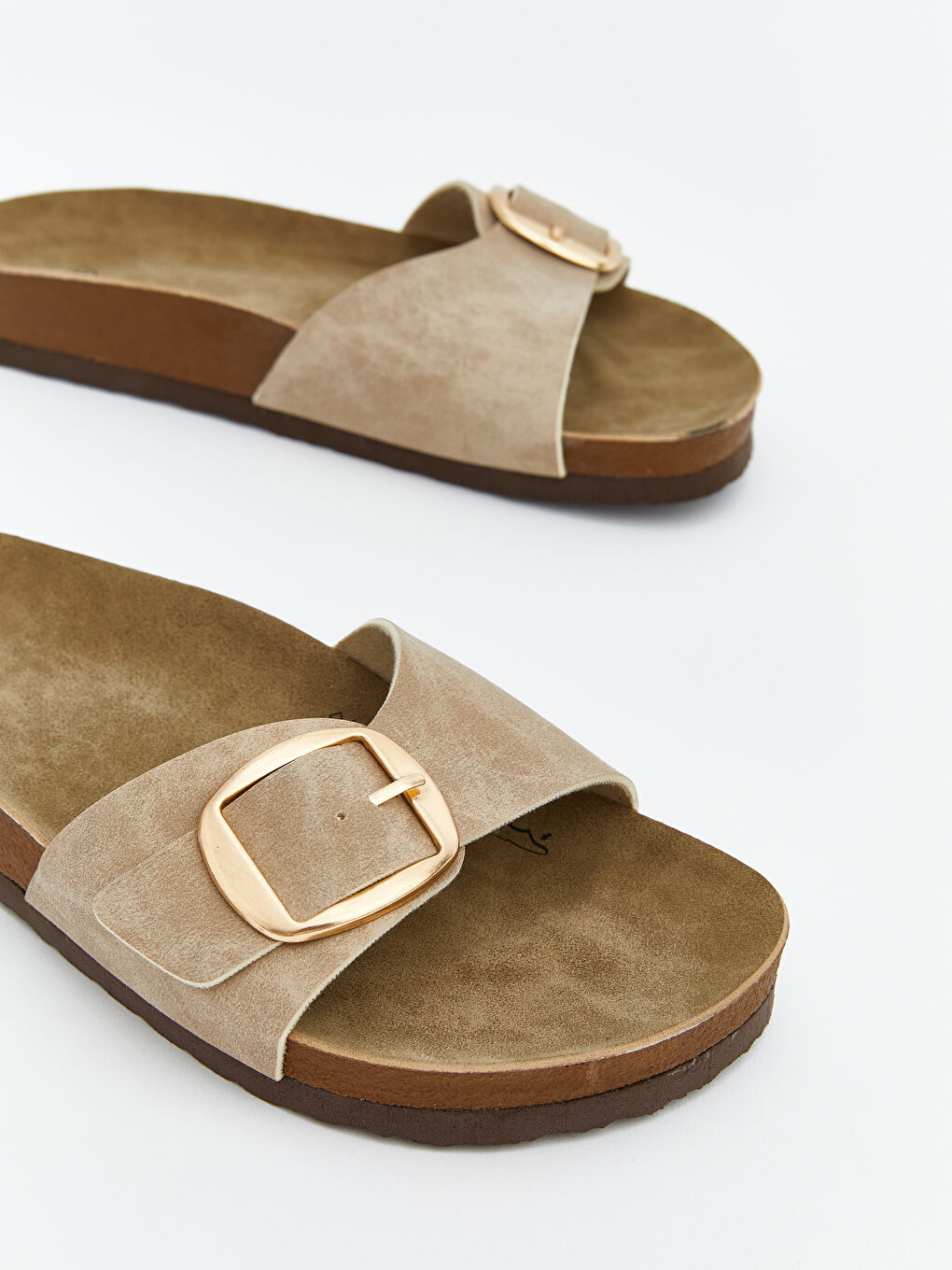 Bej Süet Görünümlü Kadın Terlik-2