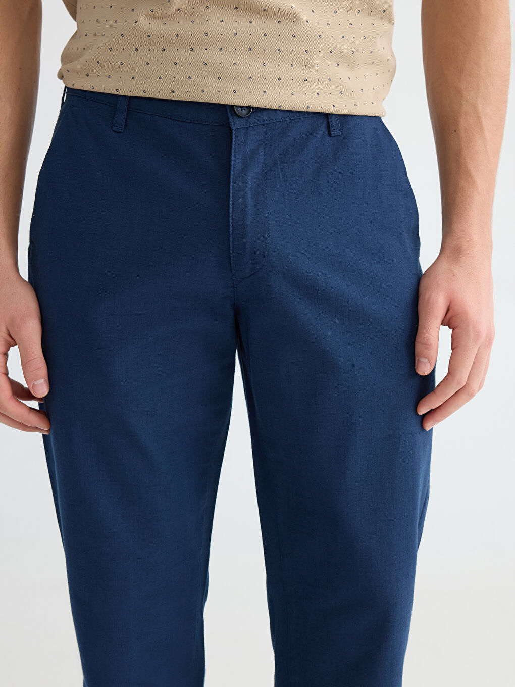 Lacivert Standart Kalıp Erkek Chino Pantolon-2