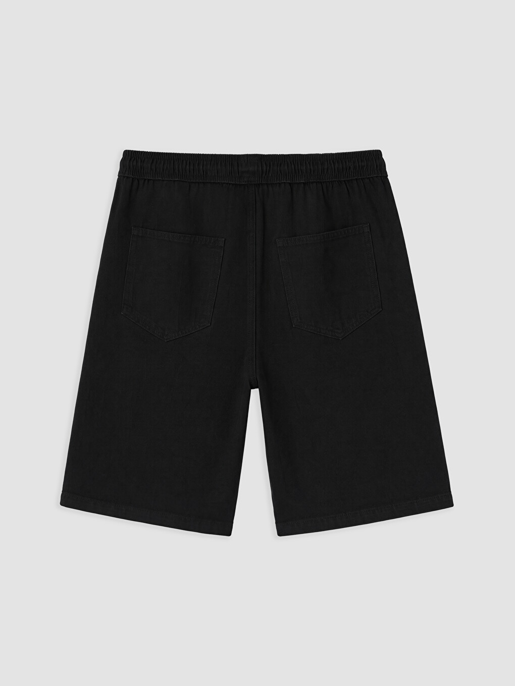 Man Black Denim Shorts-4