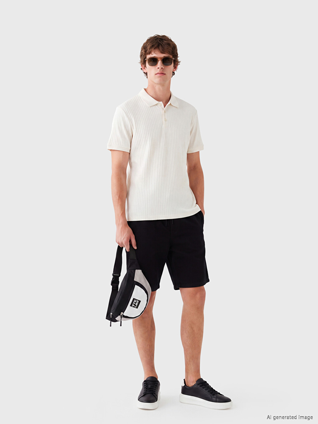 Man Black Denim Shorts-1