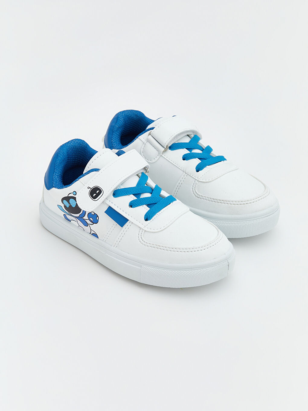 Beyaz Bağcık ve Cırt Cırtlı Erkek Bebek Spor Ayakkabı