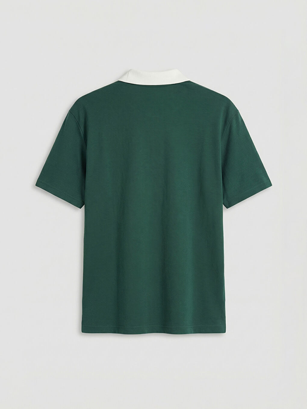 Yeşil Polo Yaka Baskılı Erkek Tişört-5