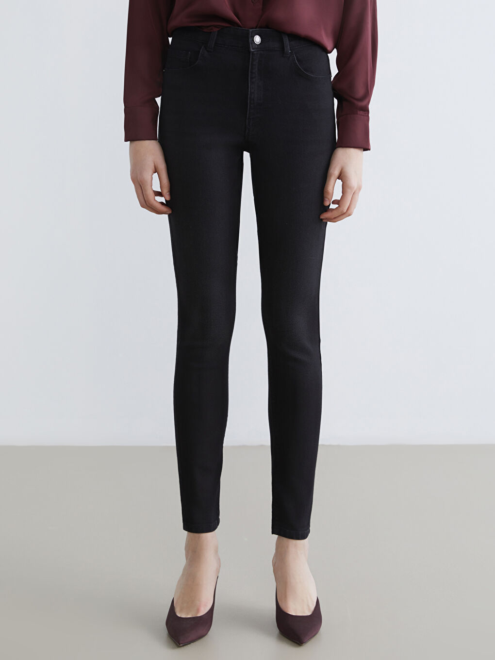 Siyah  Jüpiter Süper Skinny Fit Kadın Jean Pantolon-1