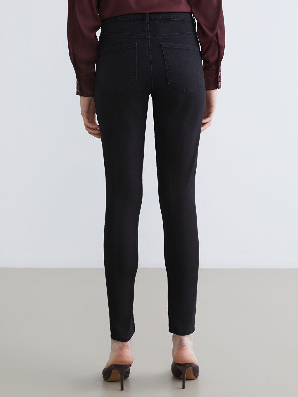 Siyah  Jüpiter Süper Skinny Fit Kadın Jean Pantolon-3