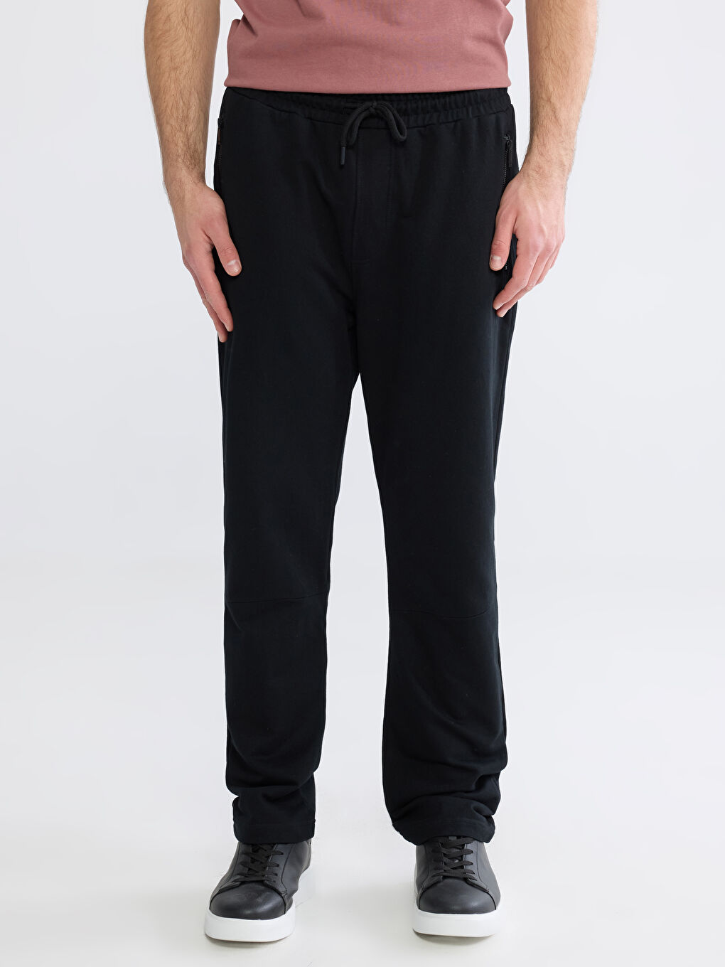 Siyah Standart Kalıp Erkek Eşofman Altı-1