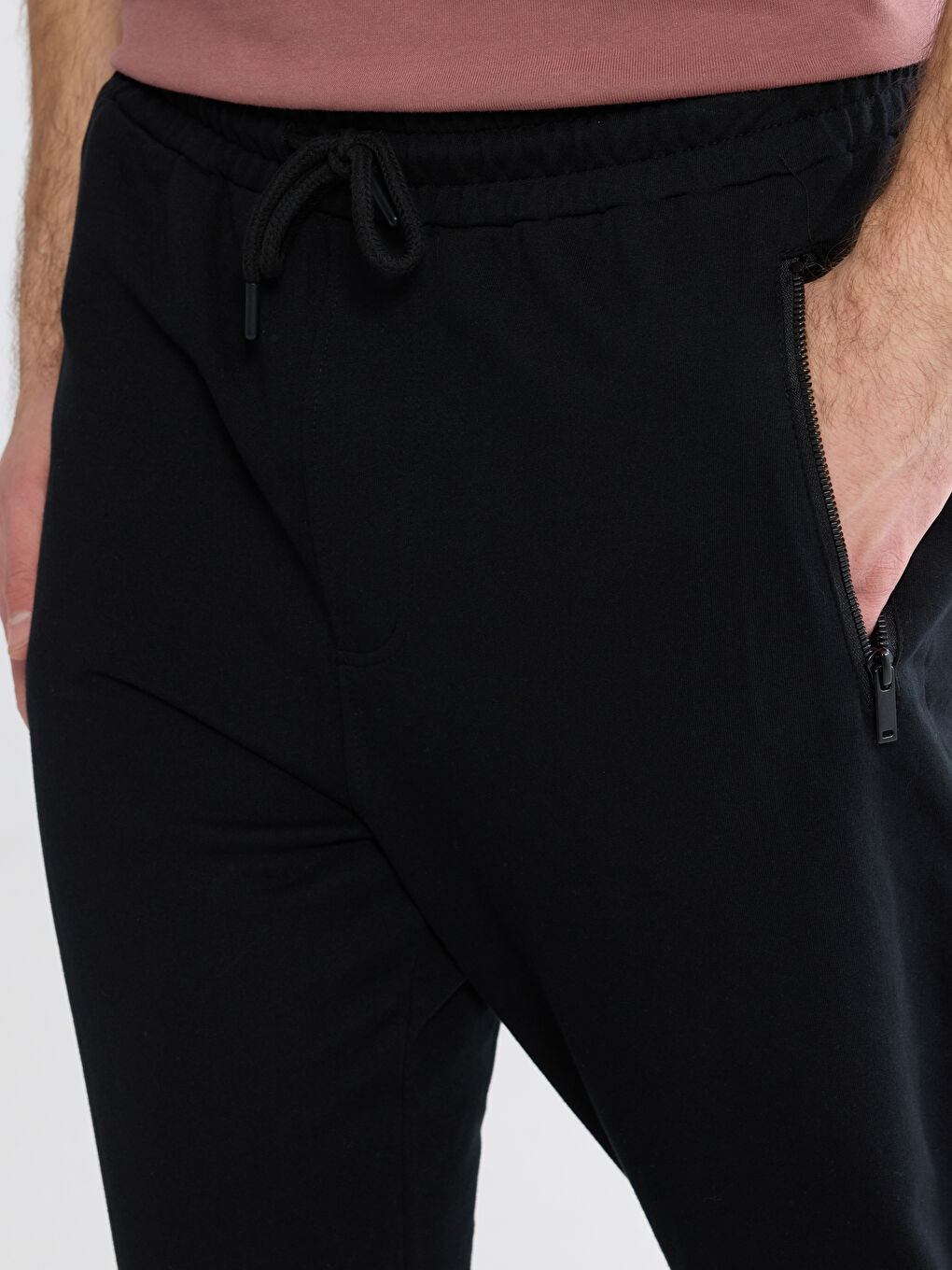 Siyah Standart Kalıp Erkek Eşofman Altı-2