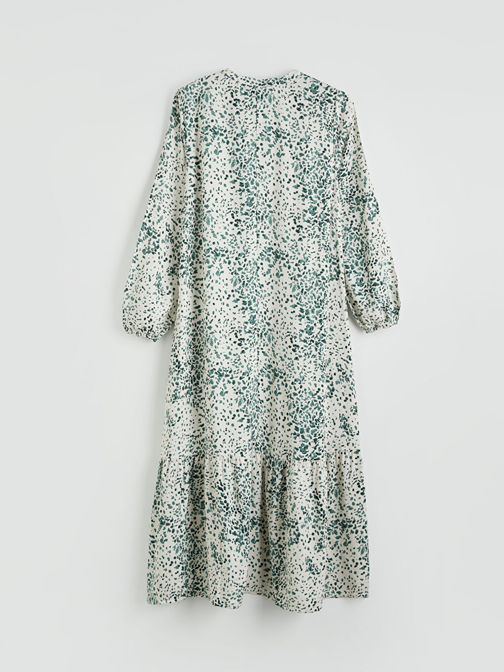 Bej Hakim Yaka Desenli A Kesim Belmando Elbise-1