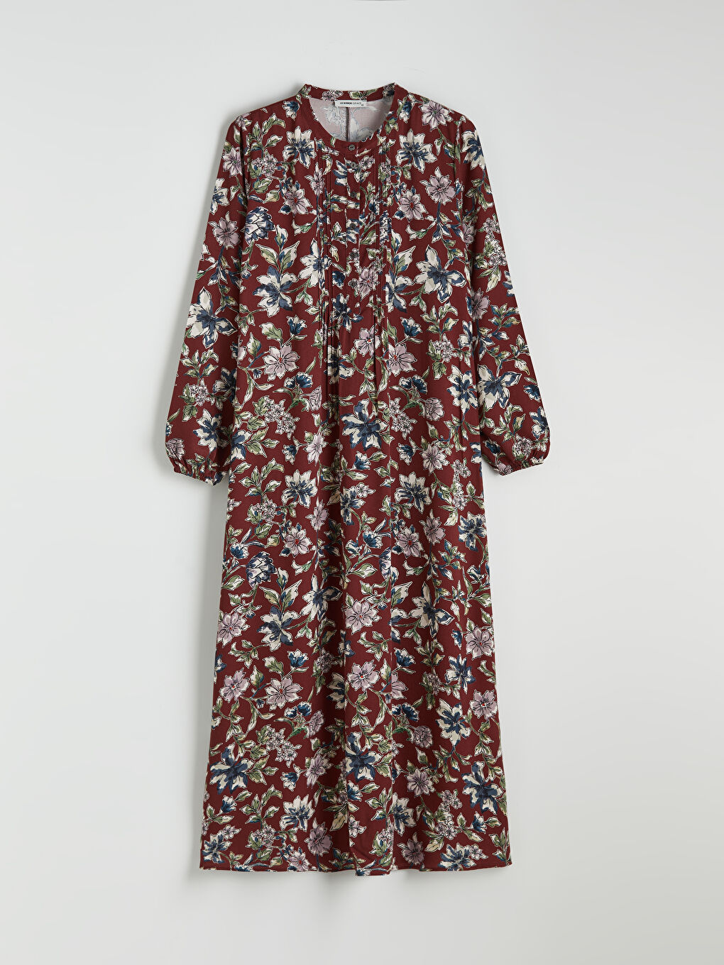 Kırmızı Hakim Yaka Desenli Elbise