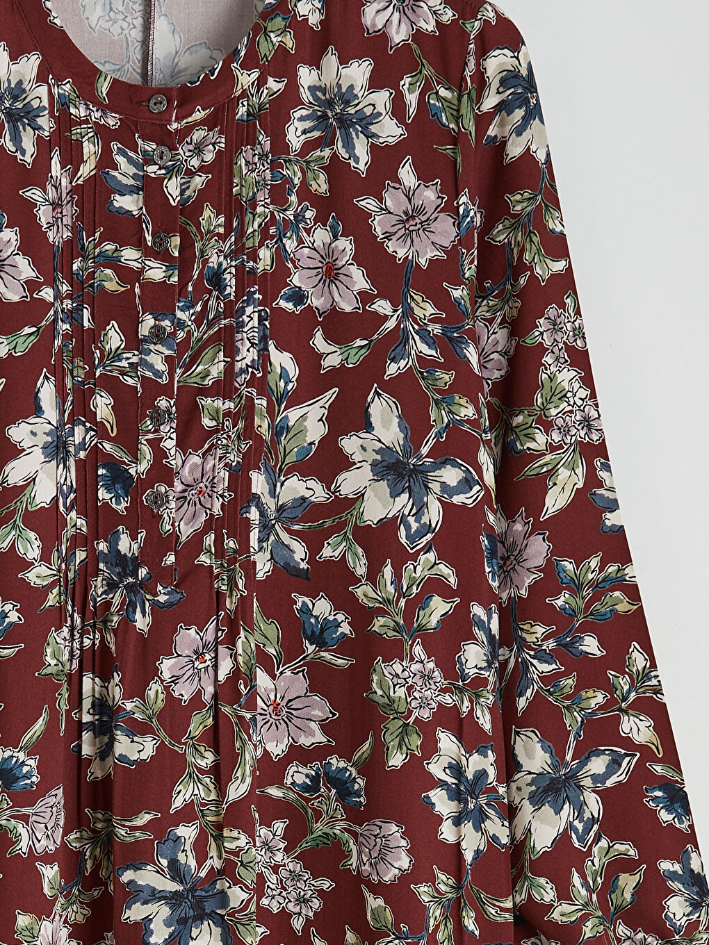 Kırmızı Hakim Yaka Desenli Elbise-1