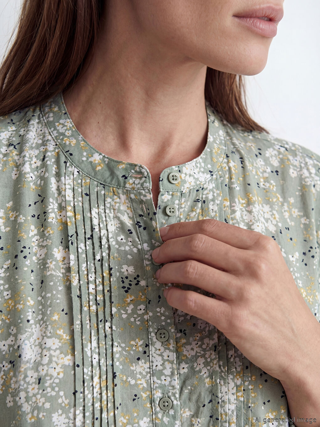 فستان منقوش بياقة الجد-2