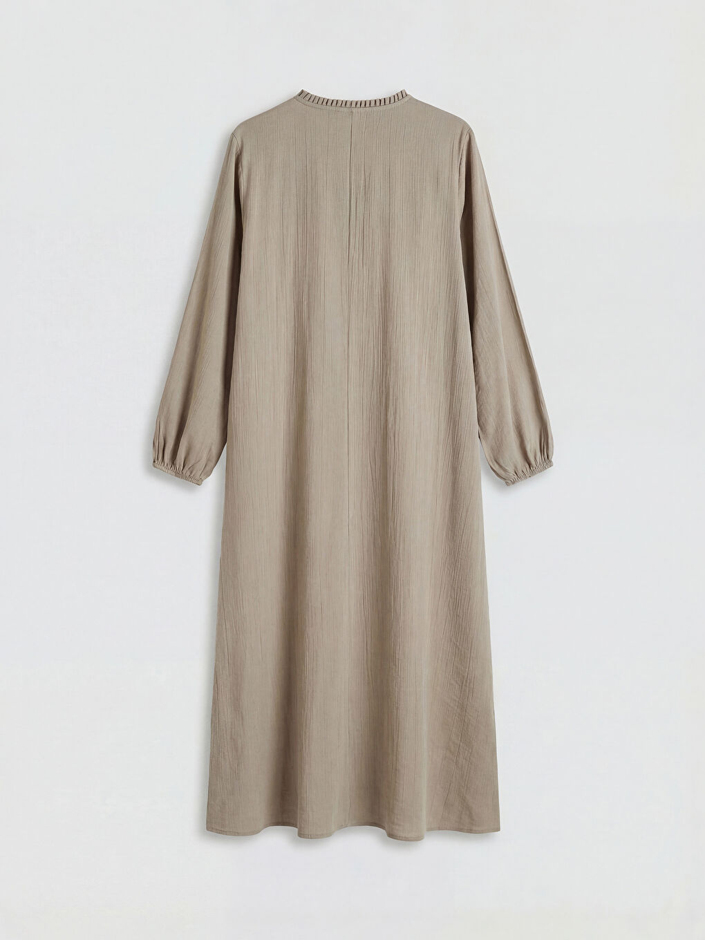 Kahverengi Fırfırlı Hakim Yaka A Kesim Elbise-1