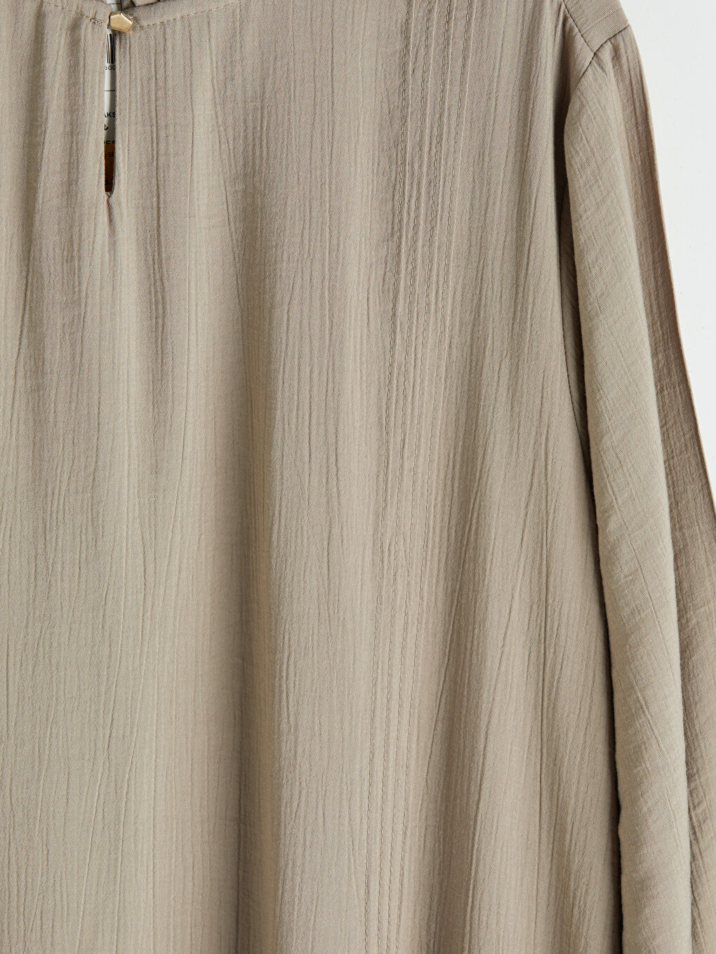 Kahverengi Fırfırlı Hakim Yaka A Kesim Elbise-2