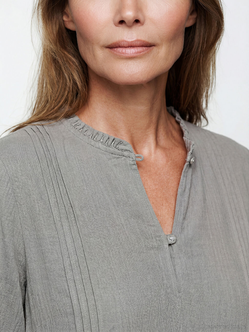 Balloon Sleeve Dress with a Crew Neck-2