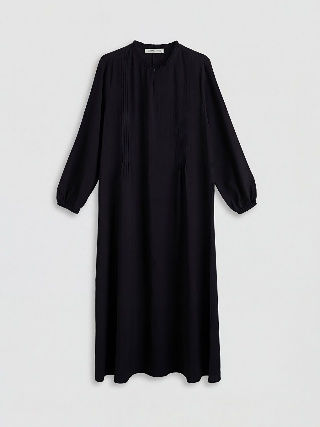 Siyah Bisiklet Yaka Balon Kollu Elbise	