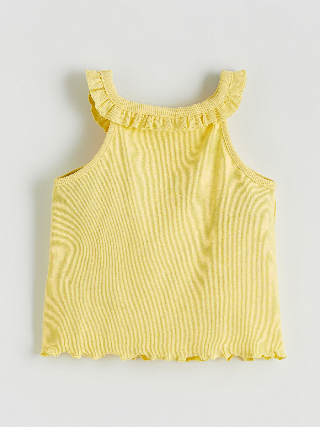 Sarı Bebe Yaka Fitilli Kız Çocuk Atlet-2