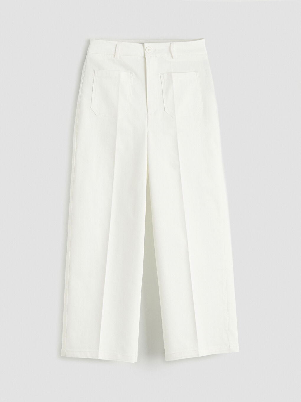 Woman ECRU Trousers-4