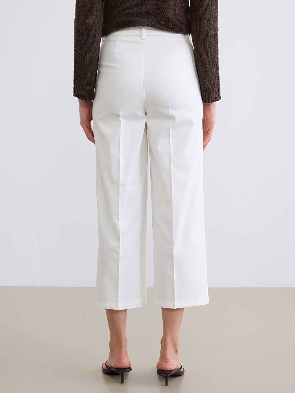 Woman ECRU Trousers-3