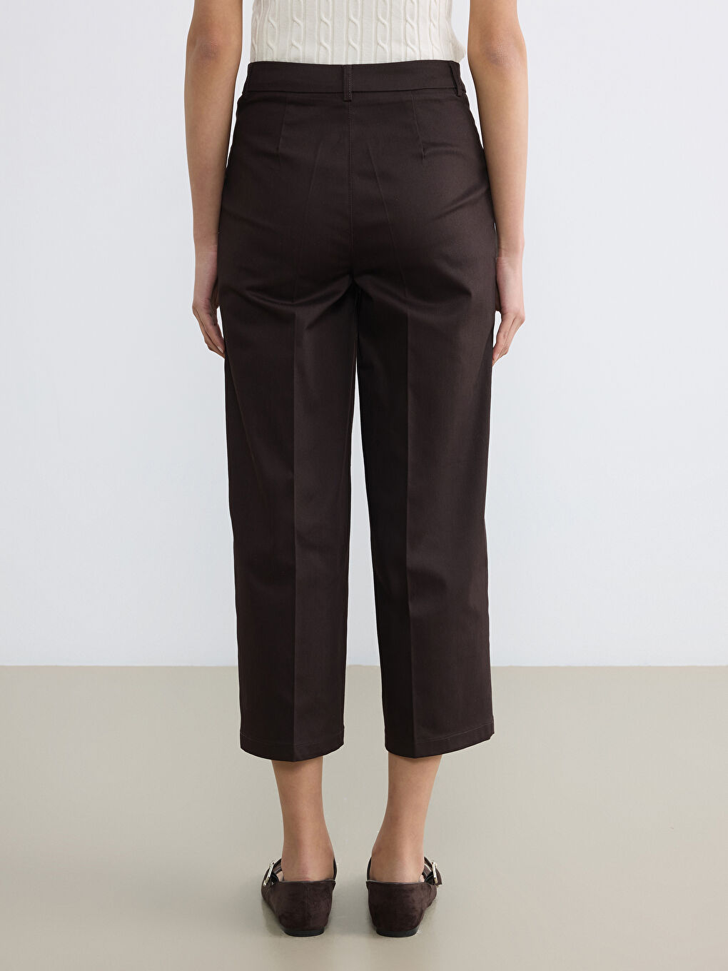 Ženske pantalone sa visokim strukom, širokog kroja-3