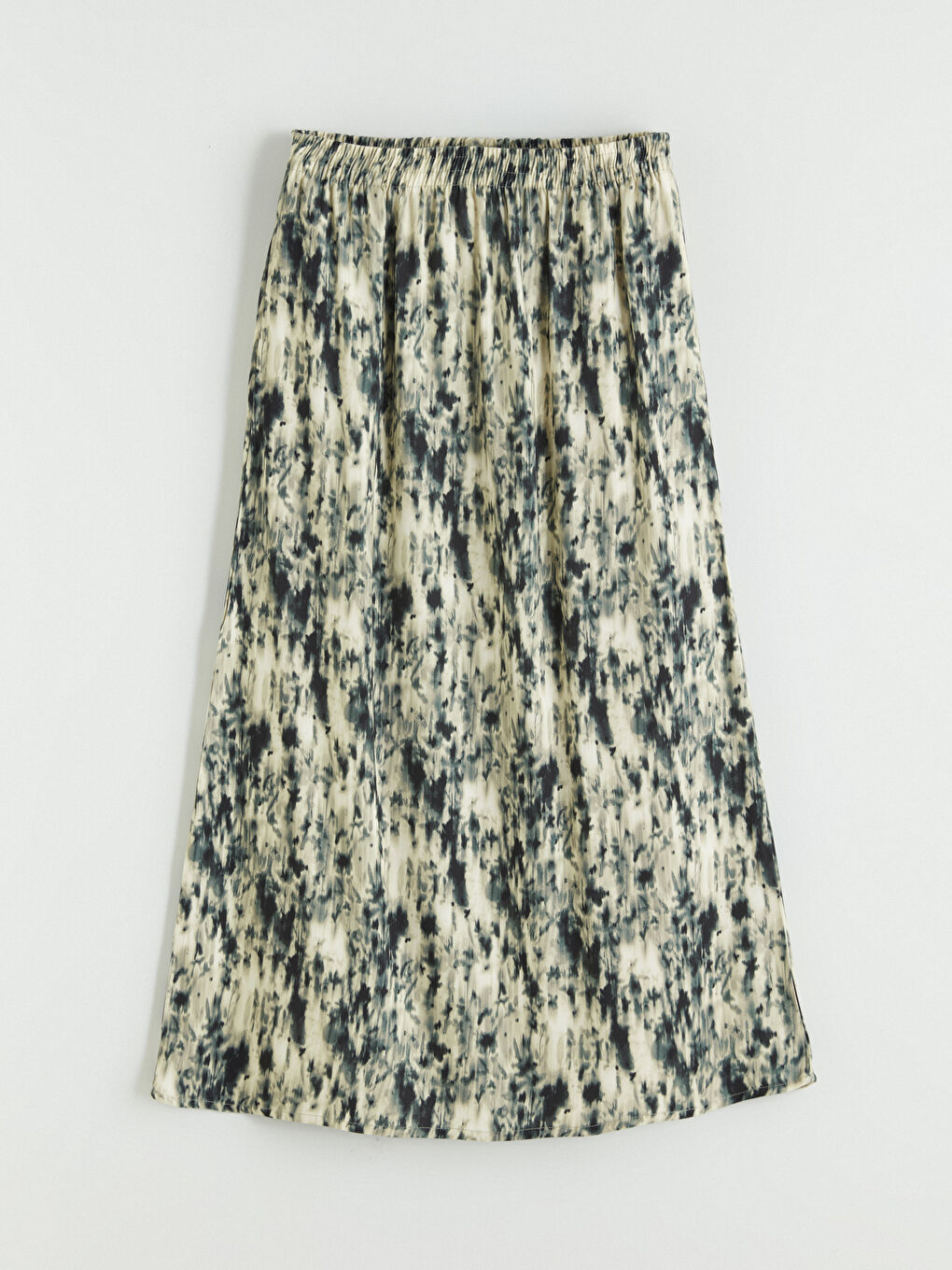 Bej Beli Lastikli Desenli Belmando Kloş Etek-4